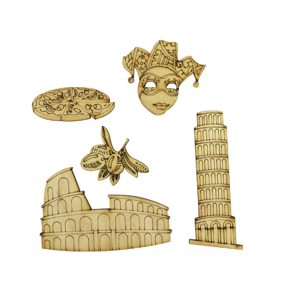Набор заготовок для декорирования "Италия" 5шт. Набор заготовок для декорирования "Италия" 5шт.