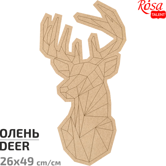 Підстава для декорування панно-мозаїки „Олень“ 1 МДФ 26х49см ROSA TALENT