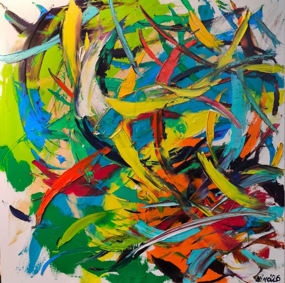 Painting Flight, artist Nina Lytvyn
