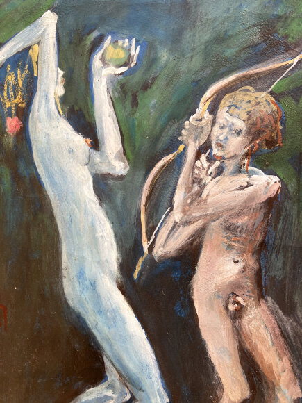 Акварель Тень матери Амура и Эрота, художник Павлов Виктор