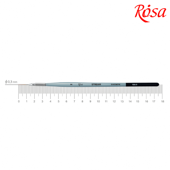 Кисть синтетика круглая лайнер STREAM 123/3 №1 короткая ручка ROSA
