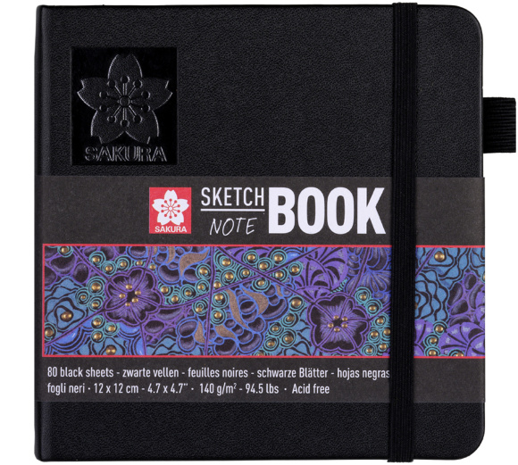 Блокнот Sakura Sketch 12х12 см 140 г/м2 80 л черный Sakura Блокнот Sakura Sketch 12х12 см 140 г/м2 80 л черный Sakura