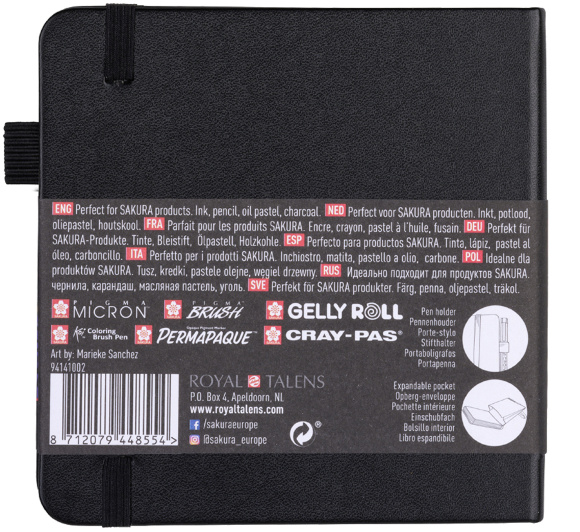 Блокнот Sakura Sketch 12х12 см 140 г/м2 80 л черный Sakura Блокнот Sakura Sketch 12х12 см 140 г/м2 80 л черный Sakura