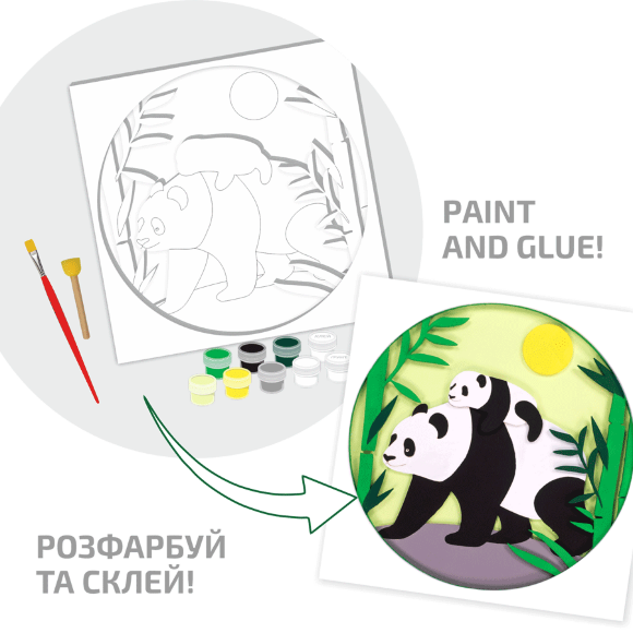 Набор картина 3D „Панды“ МДФ грунтованное 4 слоя 25х25см ROSA Talent Набор картина 3D „Панды“ МДФ грунтованное 4 слоя 25х25см ROSA Talent