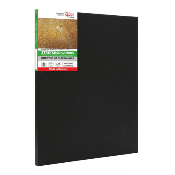 Подрамник 30×50 см модуль №1 мелкое зерно Черный грунт хлопок ROSA Gallery