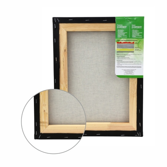 Подрамник 30×50 см модуль №1 мелкое зерно Черный грунт хлопок ROSA Gallery