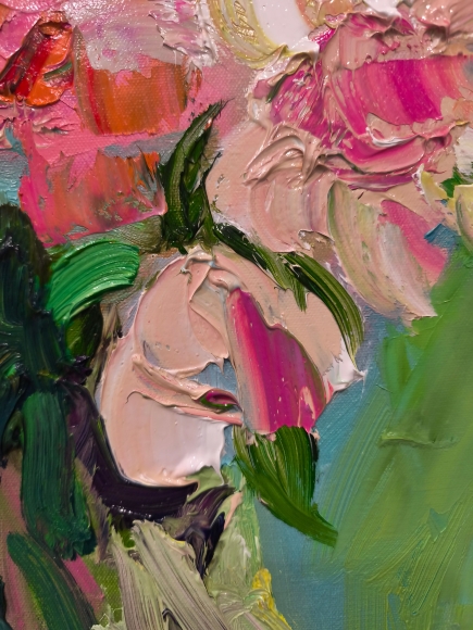 Painting Peonies, artist Nina Lytvyn