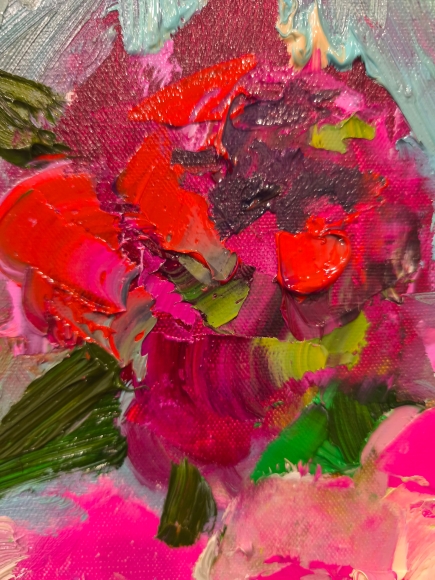 Painting Peonies, artist Nina Lytvyn