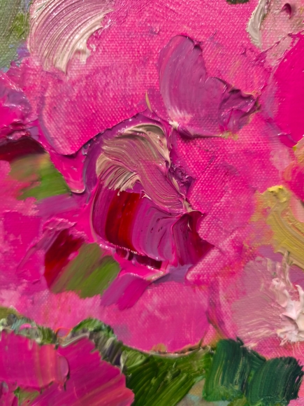 Painting Peonies, artist Nina Lytvyn
