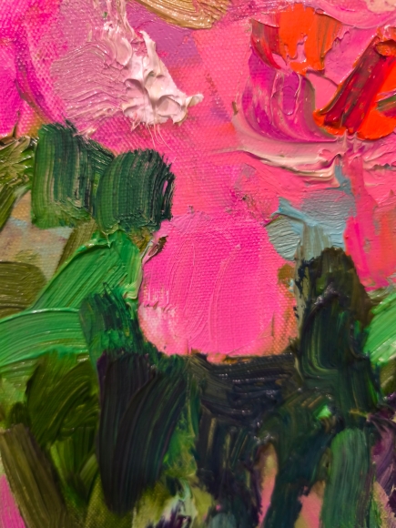 Painting Peonies, artist Nina Lytvyn