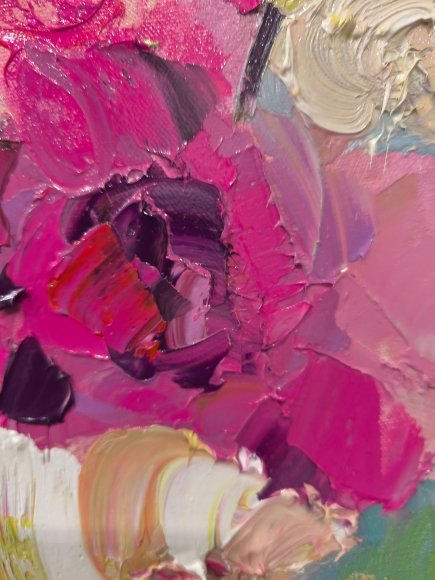 Painting Peonies, artist Nina Lytvyn