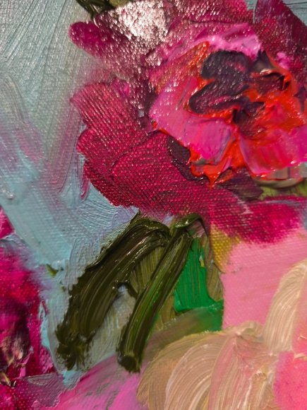 Painting Peonies, artist Nina Lytvyn