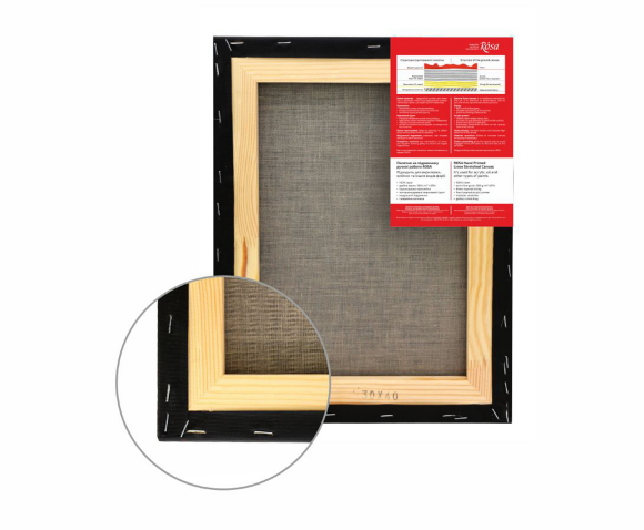 Подрамник 40×40 см модуль №0 мелкое зерно Черный грунт лен ROSA Подрамник 40×40 см модуль №0 мелкое зерно Черный грунт лен ROSA