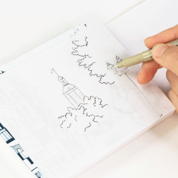 Блок бумаги для графики и каллиграфии TRACCIA А5 55г/м2 150л Fabriano