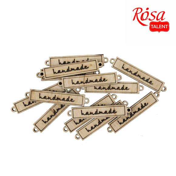 Мини-заготовка Тег „Handmade“ 3 фанера 5х1см 10шт ROSA TALENT Мини-заготовка Тег „Handmade“ 3 фанера 5х1см 10шт ROSA TALENT