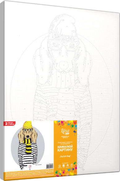 Картина по номерам „Stylish Dog“ 35×45см ROSA START