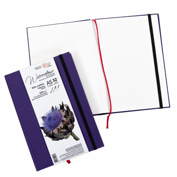 Блокнот для акварели Unica by Fabriano А5 250г/м2 32 л бумага белая Фиолетовая ROSA Gallery Блокнот для акварели Unica by Fabriano А5 250г/м2 32 л бумага белая Фиолетовая ROSA Gallery