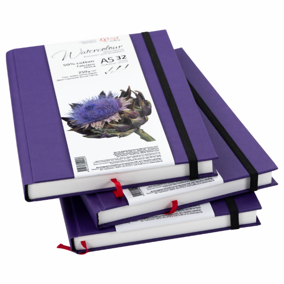 Блокнот для акварели Unica by Fabriano А5 250г/м2 32 л бумага белая Фиолетовая ROSA Gallery Блокнот для акварели Unica by Fabriano А5 250г/м2 32 л бумага белая Фиолетовая ROSA Gallery