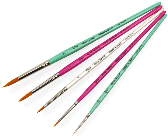 Кисть синтетика круглая ДЛЯ ДЕКОРА HOBBY & CRAFT 0 короткая ручка ROSA TALENT Кисть синтетика круглая ДЛЯ ДЕКОРА HOBBY & CRAFT 0 короткая ручка ROSA TALENT