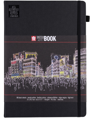 Блокнот Sakura Sketch 21х29 7 см 140 г/м2 80 л черный Sakura