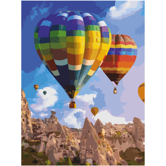 Полотно на картоне с контуром Пейзаж №31 30х40 хлопок акрил ROSA START