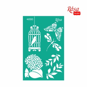 Трафарет многоразовый самоклеящийся №4000 13x20см Floral Poem ROSA Talent