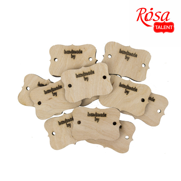 Мини-заготовка Тег „Handmade by“ фанера 5х3,5см 10шт ROSA TALENT Мини-заготовка Тег „Handmade by“ фанера 5х3,5см 10шт ROSA TALENT