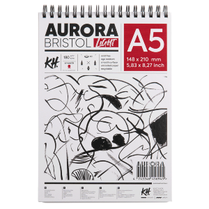 Альбом для рисунка на спирали Portrait (Bristol) А5 (14,8х21 см 180 г/м2) 40 л белый Aurora