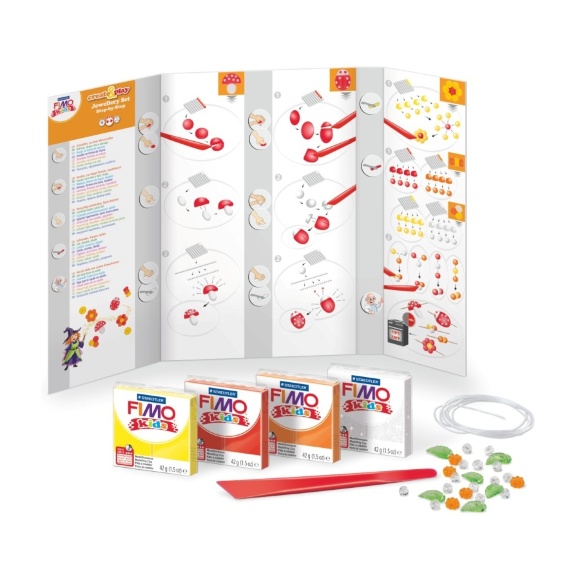 Набор для создания украшений Fimo kids "Цветы" 4цв 42г Fimo