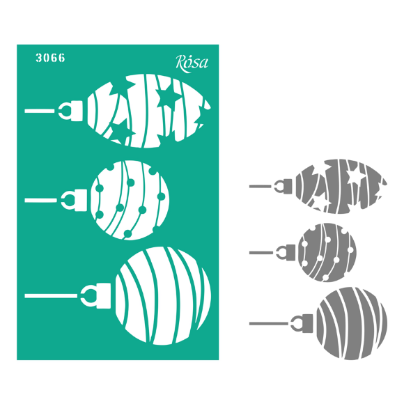 Трафарет многоразовый самоклеящийся №3066 Элементы и надписи 13х20см серия Новый год ROSA TALENT