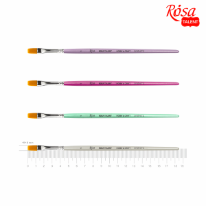 Кисть синтетика плоская HOBBY&CRAFT №4 для декора короткая ручка ROSA Talent