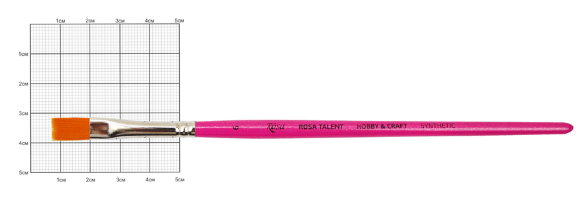 Кисть синтетика плоская HOBBY&CRAFT №4 для декора короткая ручка ROSA Talent