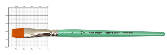 Кисть синтетика плоская HOBBY&CRAFT №4 для декора короткая ручка ROSA Talent