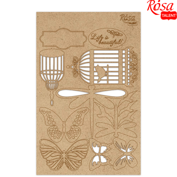 Chipboard for scrapbooking "Floral Poem" 1 fiberboard 12.8x20 cm ROSA TALENT