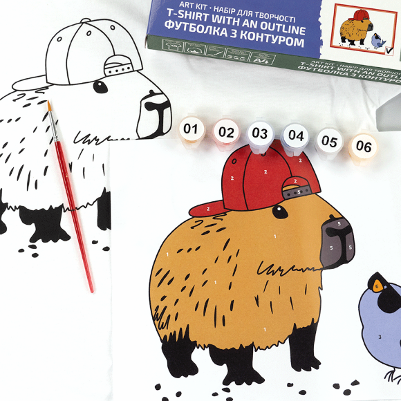 Набор футболка-раскраска Капитара хлопок 100% размер XS ROSA Talent Набор футболка-раскраска Капитара хлопок 100% размер XS ROSA Talent
