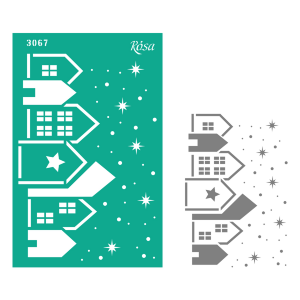 Трафарет многоразовый самоклеящийся №3067 Элементы и надписи 13х20см серия Новый год ROSA TALENT