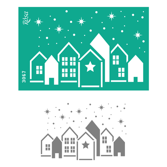 Трафарет многоразовый самоклеящийся №3067 Элементы и надписи 13х20см серия Новый год ROSA TALENT