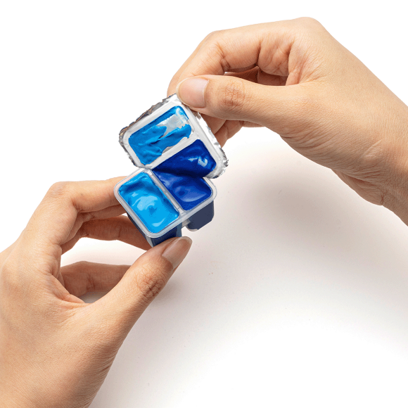 Набор гуашевых красок HIMI Twin Cup 48x12 мл в зеленом пластиковом пенале.