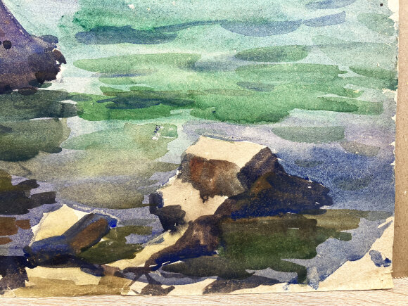 Акварель Морской берег, художник Кокин Михаил Акварель Морской берег, художник Кокин Михаил