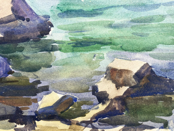 Акварель Морской берег, художник Кокин Михаил Акварель Морской берег, художник Кокин Михаил