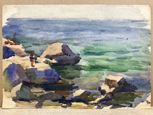 Акварель Морской берег, художник Кокин Михаил Акварель Морской берег, художник Кокин Михаил