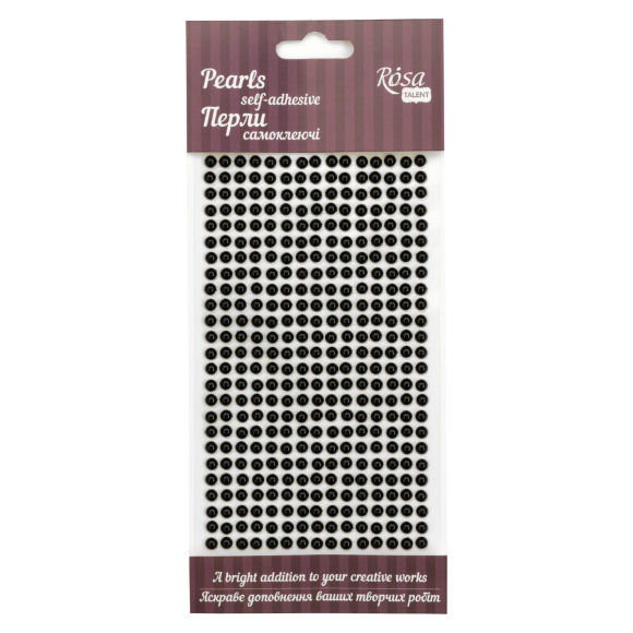 Жемчужины самоклеющиеся Черные 5мм 375шт ROSA Talent