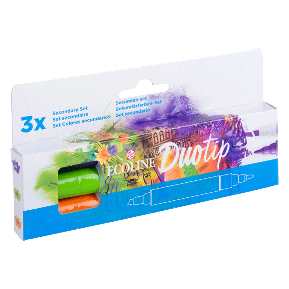 Набор акварельных двухсторонних маркеров ECOLINE DUO TIP Secondary 3шт Royal Talens Набор акварельных двухсторонних маркеров ECOLINE DUO TIP Secondary 3шт Royal Talens