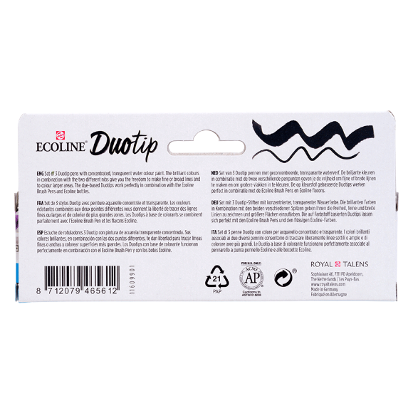 Набор акварельных двухсторонних маркеров ECOLINE DUO TIP Secondary 3шт Royal Talens Набор акварельных двухсторонних маркеров ECOLINE DUO TIP Secondary 3шт Royal Talens