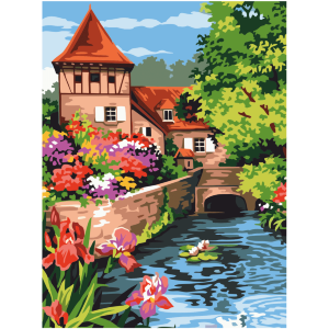 Полотно на картоне с контуром Пейзаж №35 30х40 хлопок акрил ROSA START