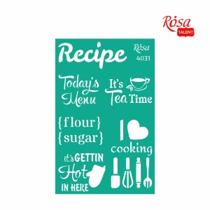 Трафарет многоразовый самоклеющийся №4031 13x20см Recipe book ROSA Talent