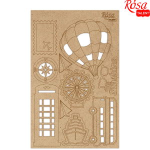 Чипборд для скрапбукинга „Make your journey“ 4 ДВП 12,8х20см ROSA TALENT