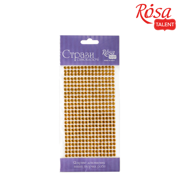 ROSA Talent Self-Adhesive Gold Rhinestones, 5mm, 375 pcs.