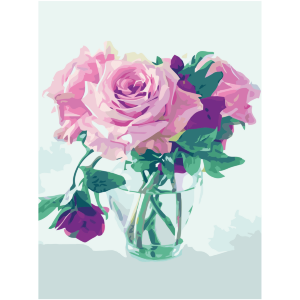 Полотно на картоне с контуром Натюрморт №35 30х40 хлопок акрил ROSA START
