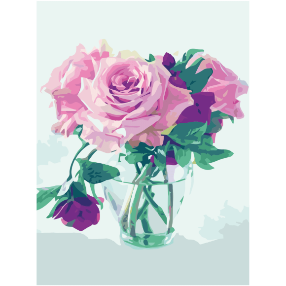 Полотно на картоне с контуром Натюрморт №35 30х40 хлопок акрил ROSA START